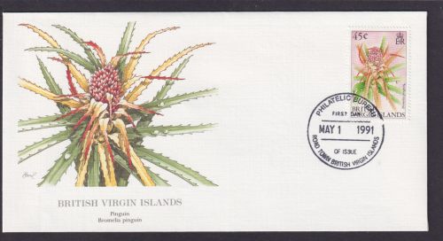 British Virgin Islands Flora Pflanze Bromelia Ananas schöner Künstler Brief