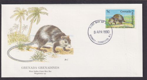 Grenada Fauna Ratte schöner Künstler Brief