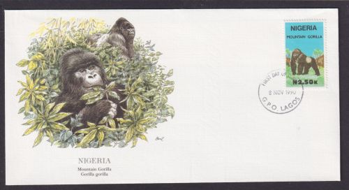 Nigeria Westafrika Fauna Affen Gorilla schöner Künstler Brief