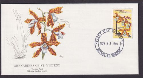 St. Vincent Grenadines Britisch Flora Pflanzen Miltonia schöner Künstler Brief