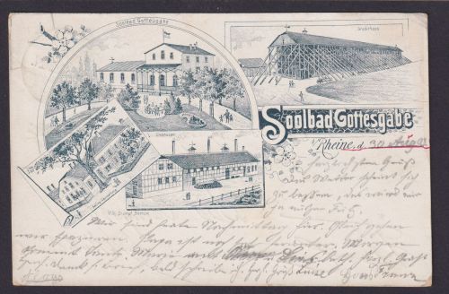 Vorläufer Ansichtskarte Rheine Soolbad Gottesgabe Bad Bachgart Mühlbach Südtirol