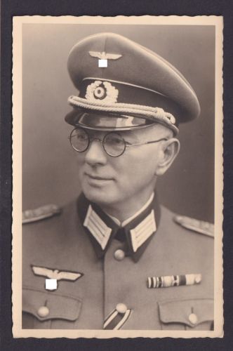 Foto Ansichtskarte Wehrmacht NS Offizier Druck C. Krautwald Ingolstadt
