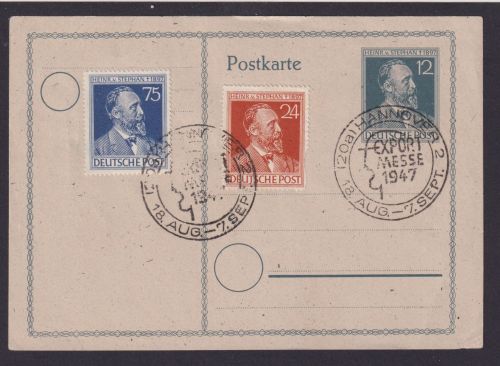 All. Besetzung Ganzsache Stephan UPU + 963-964 Hannover Niedersachsen SST Export