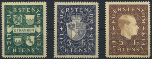 Liechtenstein 183-185 Wappen + Fürst Franz Josef Tadellos postfrisch Kat 80,00