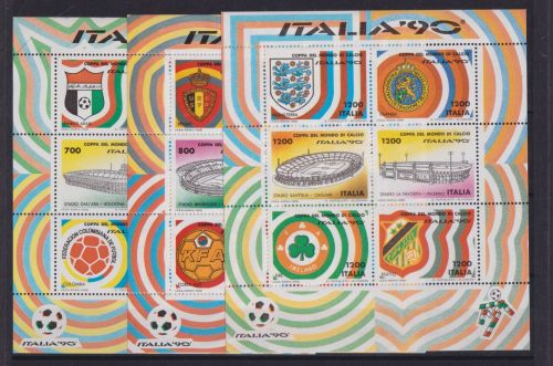 Sport Fußball Weltmeisterschaft Italien Set 6 Blöcke 3-8 Luxus postfrisch 1990