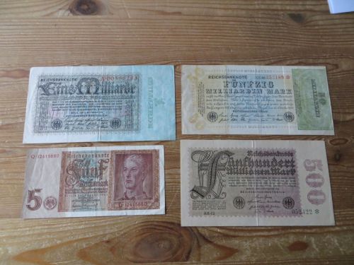 Geldscheine Banknoten Deutsches Reich Konvolut von 39 Scheinen unterschiedliche