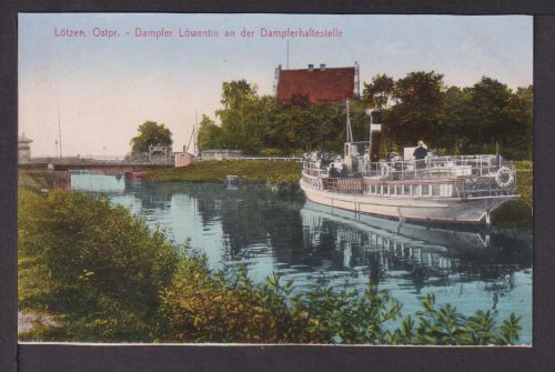 Ansichtskarte Lötzen Ostpreussen Ostgebiete Dampfer Löwentin an der