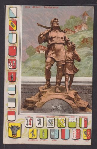 Ansichtskarte Altdorf CH Telldenkmal Wappen Schweiz