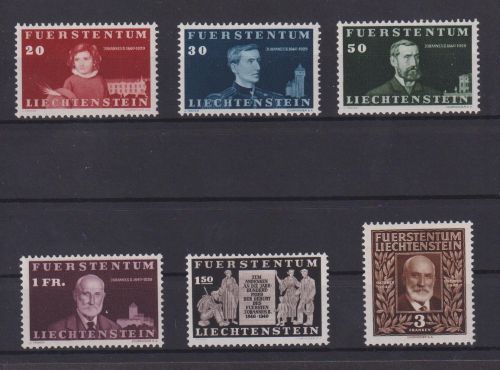Liechtenstein 186-191 Geburtstsag Fürst Johann Adel Luxus postfrisch Kat 80,00