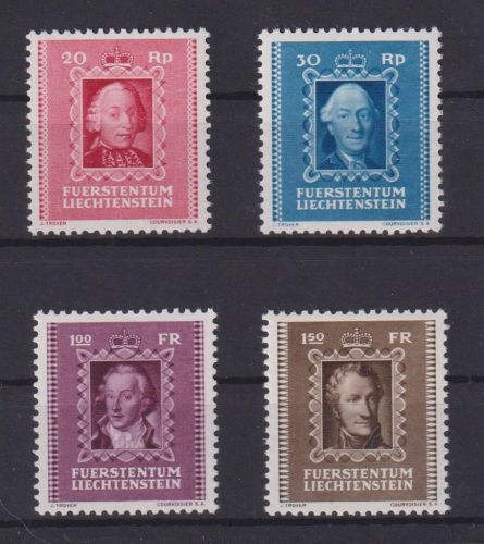 Liechtenstein 207-210 Fürsten Ausgabe 1942 tadellos postfrisch MNH Kat.-W. 19,00