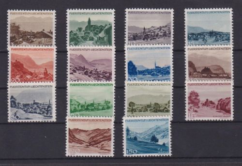 Liechtenstein 224-237 Gemeinden Landschaften tadellos postfrisch KatWert 65,00