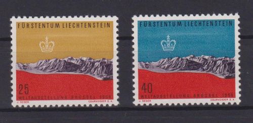 Liechtenstein 369-370 Weltausstellung Brüssel Luxus postfrisch KatWert 3,50