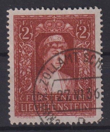 Liechtenstein 140 Fürstin Elsa sauber rund gestempelt Ausgabe 1933 Kat-W. 300,00