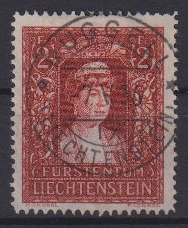 Liechtenstein 140 Fürstin Elsa sauber rund gestempelt Ausgabe 1933 Kat-W. 300,00
