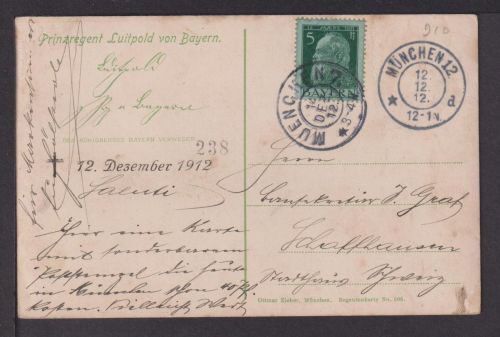 Selt. Ansichtskarte Prizregent Luitpold von Bayern Verweser München Schaffhausen