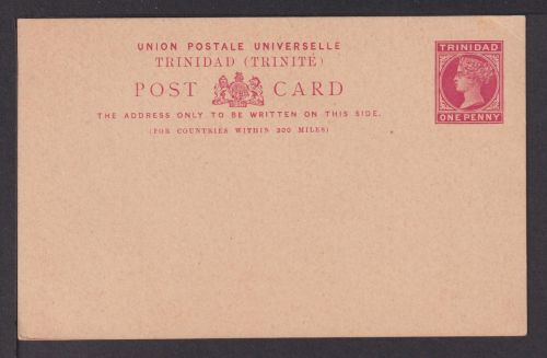 Sansibar Britische Kolonien Karibik Ganzsache Postkarte 1 P. Queen Victoria rot
