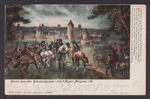 Ansichtskarte Münster NRW 1910 Gruß aus der Kreuzschanze Lübbecke