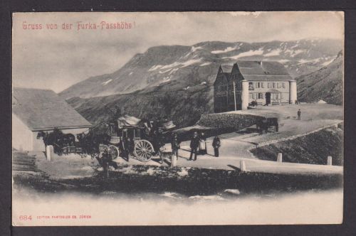 Ansichtskarte Furka Schweiz Gruss von der Furka-Passhöhe