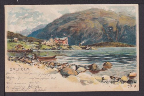 Ansichtskarte Balholm Norwegen 1898 Bensheim Hessen