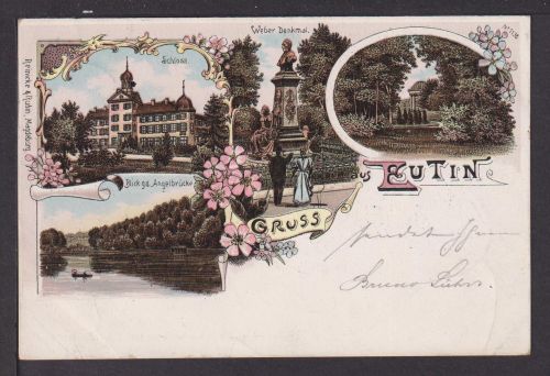 Ansichtskarte Eutin Schleswig-Holstein Litho 1898 div Ansichten Altona Hamburg