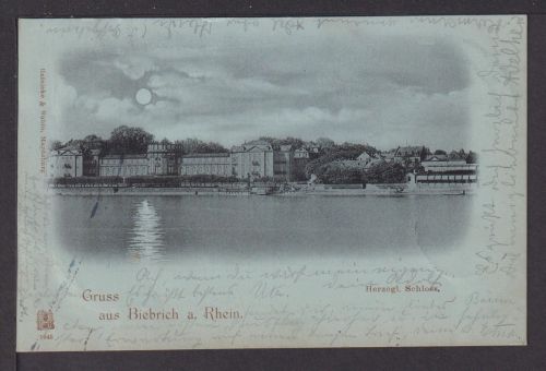 Ansichtskarte Biebrich Rheinland-Pfalz 1898 Schloss Freinsheim Rheinland-Pfalz