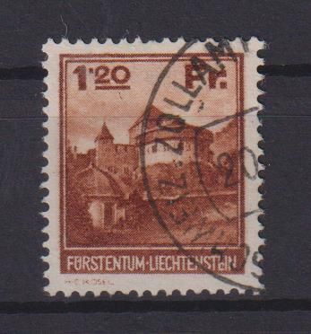 Liechtenstein 121 Gebäude gestempelt Ausgabe 1933 Kat.-Wert 450,00