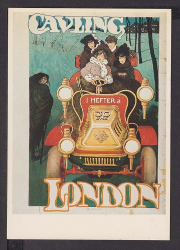 Jugendstil Art Nouveau Künstler Ansichtskarte Cavling London 1908 Automobil