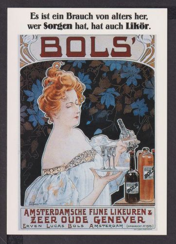 Jugendstil Art Nouveau Künstler Ansichtskarte Bols Amsterdamsche Fijne Likeuren