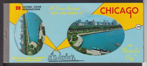 USA Ansichtskarte Album 10 Postkarten aus Chicago und 10 Erinnerungsabschnitten