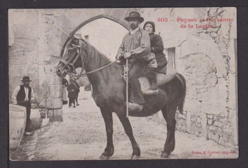 Ansichtskarte Bagnols les bains Frankreich 1904 paysan et paysanne de la Iozere
