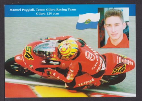 Ansichtskarte Motorrad Rennen Manuel Poggiali Gilera Racing Team 125 ccm