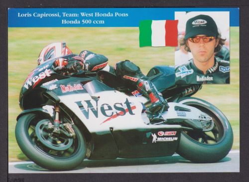 Ansichtskarte Motorrad Rennen Loris Capirossi Team West Honda Pons Honda 500 ccm