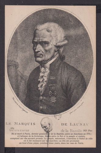 Ansichtskarte Künstlerkarte Marquis de Launay Gouverneur de la Bastille