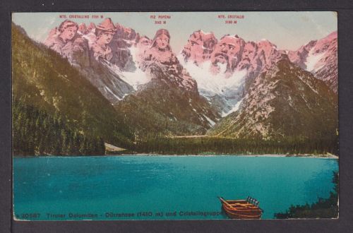 Ansichtskarte Berggesichter Tiroler Dolomiten Dürrensee und Cristallogruppe