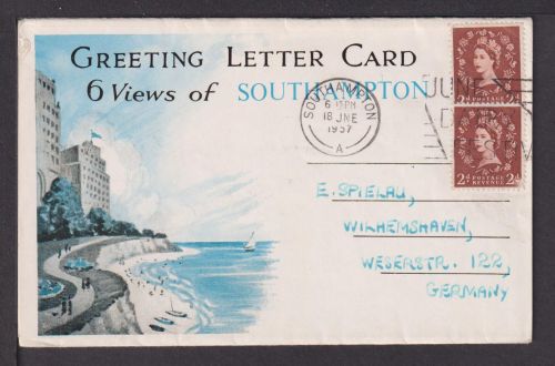 Ansichtskarte Southhampton England Großbritannien Klappkarte mit 6 Ansichten
