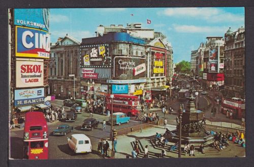 Reklame Ansichtskarte London Piccadilly Circus England Großbritannien Auto