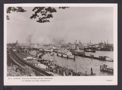 Ansichtskarte Hamburg Stinfang auf Niederhafen Schiffe Schifffahrt Marine