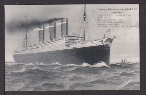 Ansichtskarte Schiff Turbinen Schnelldampfer Imperator Schiffahrt