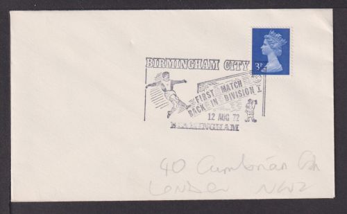 Briefmarken Großbritannien Sport Fußball toller SST Brimimgham City 1972