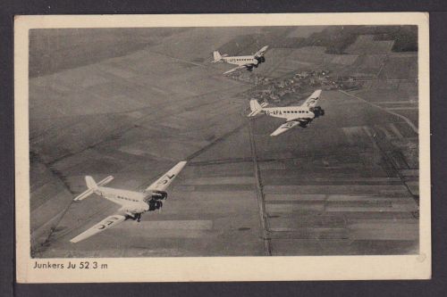 Flugpost Flugzeug Junkers Ju 52 Tante Ju 52 3 m Ansichtskarte