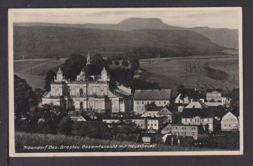 Ansichtskarte Breslau Schlesien Ostgebiete Albendorf Gesamtansicht m. Heuscheuer