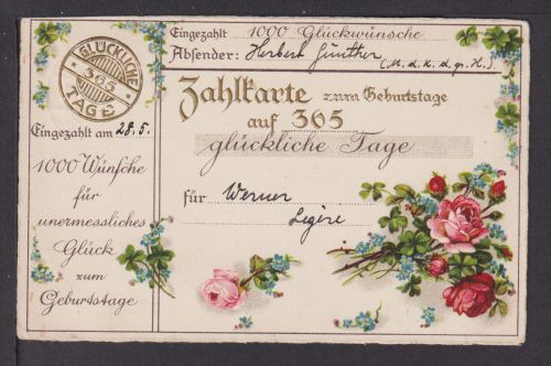 Ansichtskarte Glückwunsch zum Geburtstag Hohenstein Sachsen 1930