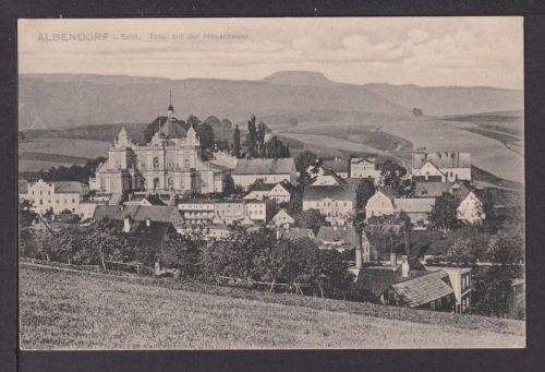 Ansichtskarte Albendorf Schlesien Ostgebiete 1907 Total mit der Heuscheuer