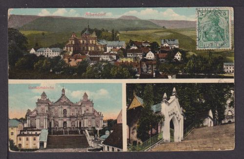 Ansichtskarte Albendorf Schlesien Ostgebiete Wallfahrtskirche 1914 Böhmen