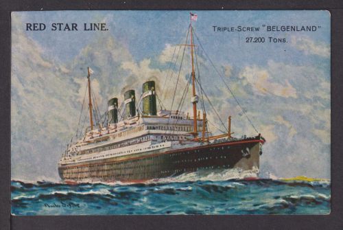 Ansichtskarte Schiffe Marine Schifffahrt Red Star Line Triple Screw Belgenland
