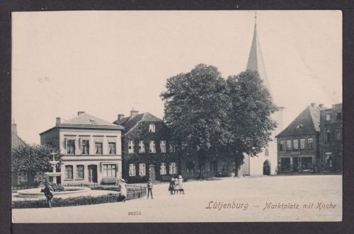 Ansichtskarte Lütjenburg Schleswig-Holstein Marktplatz mit Kirche