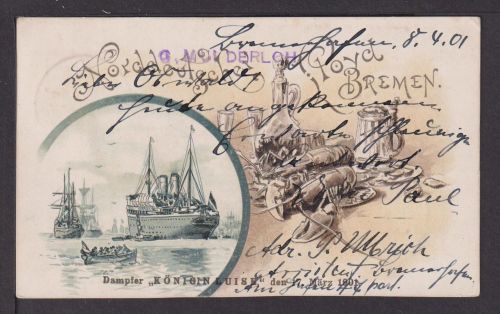 Ansichtskarte Schiffe Dampfer Königin Luise Bremen 1901 Dresden Sachsen