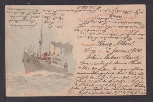 Ansichtskarte Schiffe Schifffahrt Marine Dampfer König Albert Bremen Flensburg