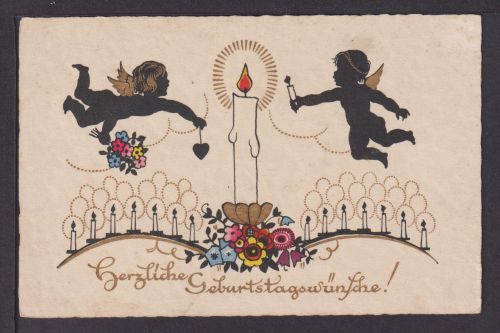 Ansichtskarte Glückwünsche Geburtstag Holtendorf Sachsen