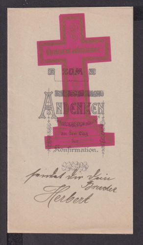 Ansichtskarte Andenken Tag der Konfirmation
